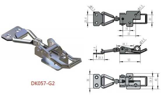 SUS201 Rustproof Adjustable Toggle Latch Dengan Rilis Cepat Lubang Kunci