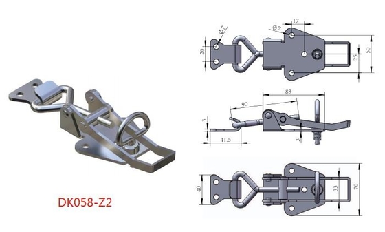 Cold Rolled Galvanized Adjustable Toggle Latch Kedalaman Instalasi SS201