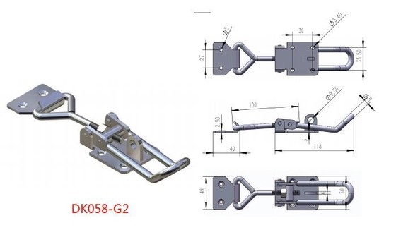 Besi Galvanis Adjustable Draw Latch Bukti Keausan Tugas Berat