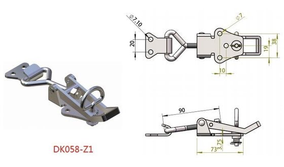 SGS Adjustable Stainless Steel Toggle Latch Anti Karat Y \ U Berbentuk Batang Berulir