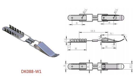 ISO9001 Zinc Plated Spring Loaded Toggle Latch Anti Getar Untuk Kolektor Debu Industri