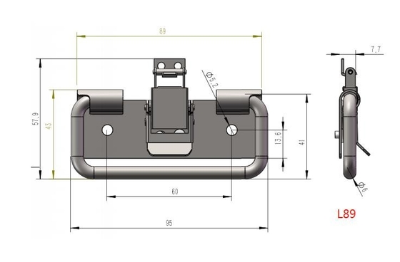 L89 Pegangan Dada Lipat SUS201 Stainless Steel