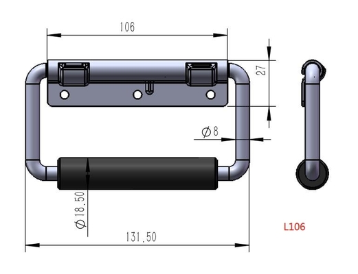 131.5mm Lipat Tarik Pegas Pegangan Dada SS201 Anti Rattle