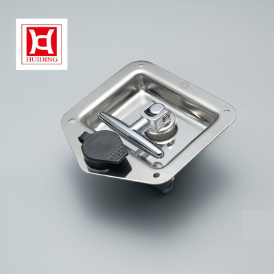 Huiding Stainless Steel Lipat T Berbentuk Menangani Paddle Latch Keyed Push Untuk Menutup Kunci