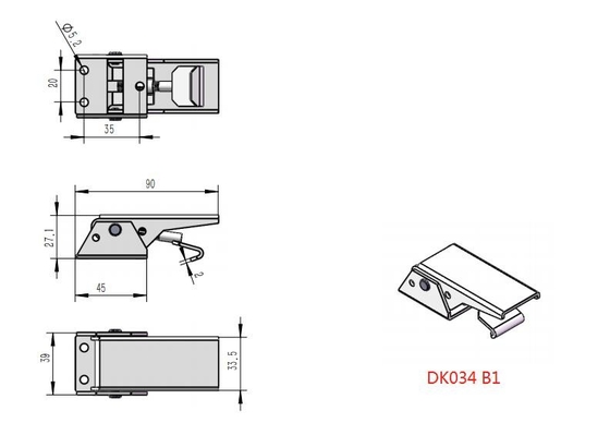 DK034B1 Steel Toggle Latch Yang Dapat Disesuaikan Untuk Aplikasi Industri Tugas Berat